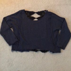 Free People cropped fringe sweater